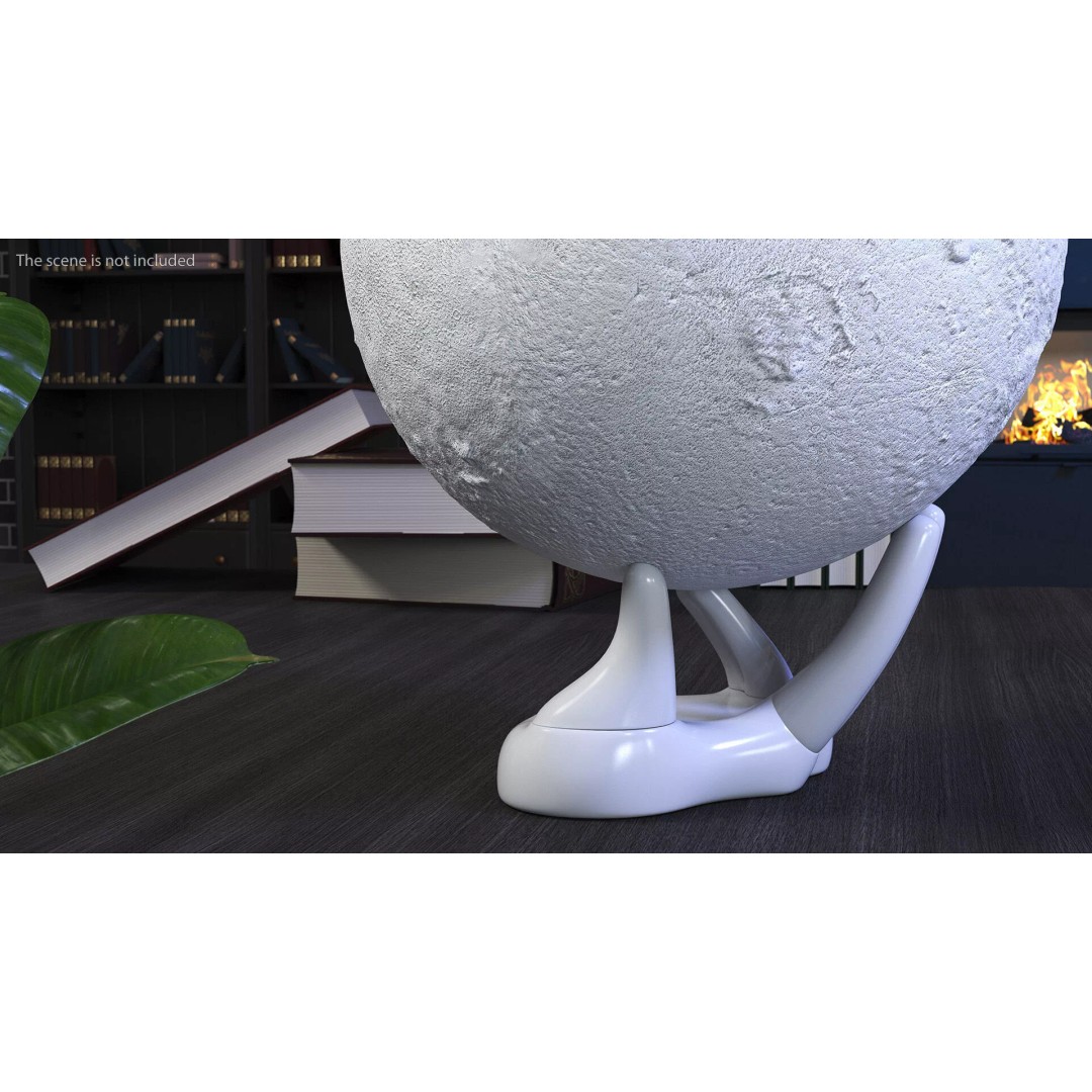 Moon Lamp 3D Model – Decorative Sphere on Stand, PBR Textures - View 7