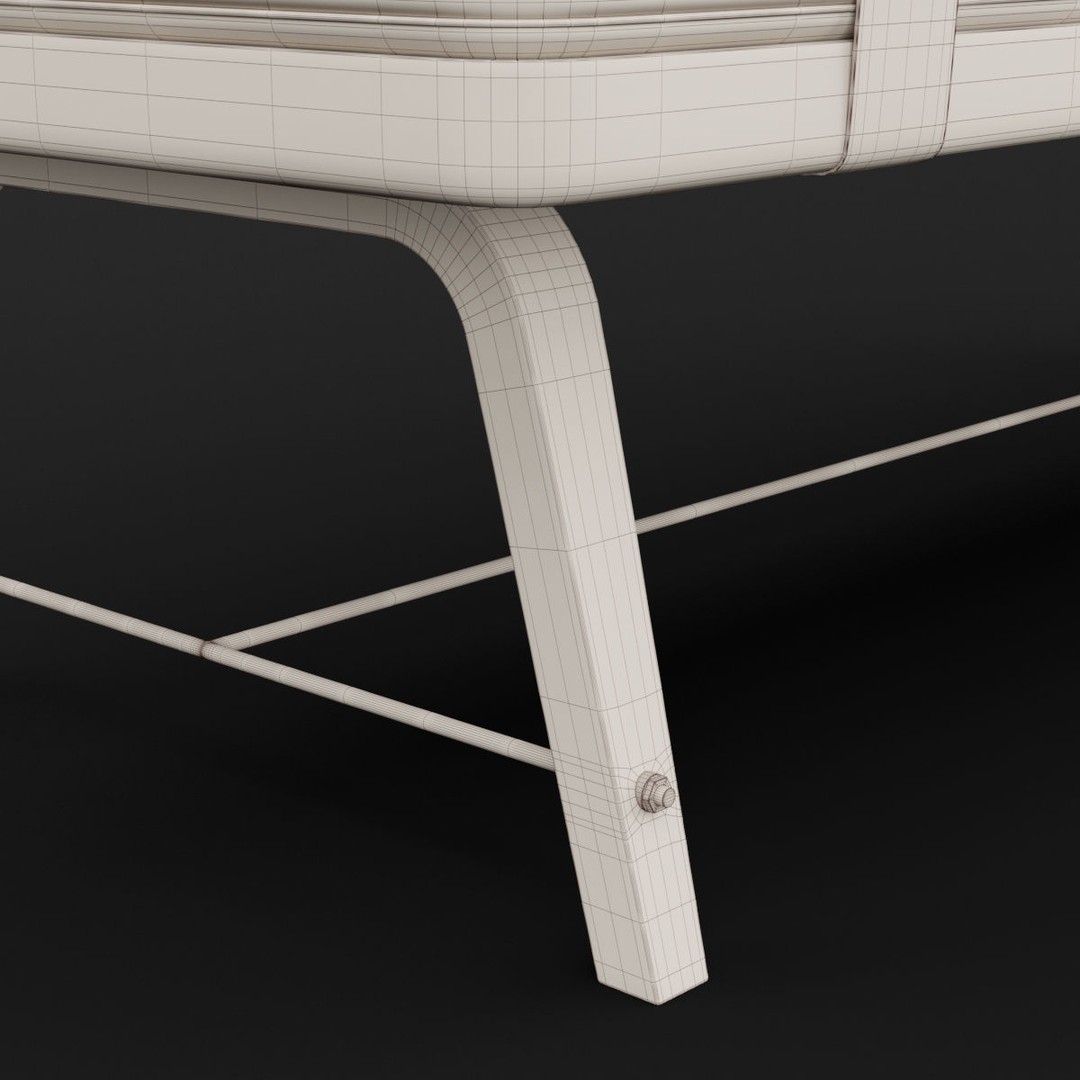 Modern Bed Bench 3D Model – High Poly PBR Furniture, FBX, OBJ
