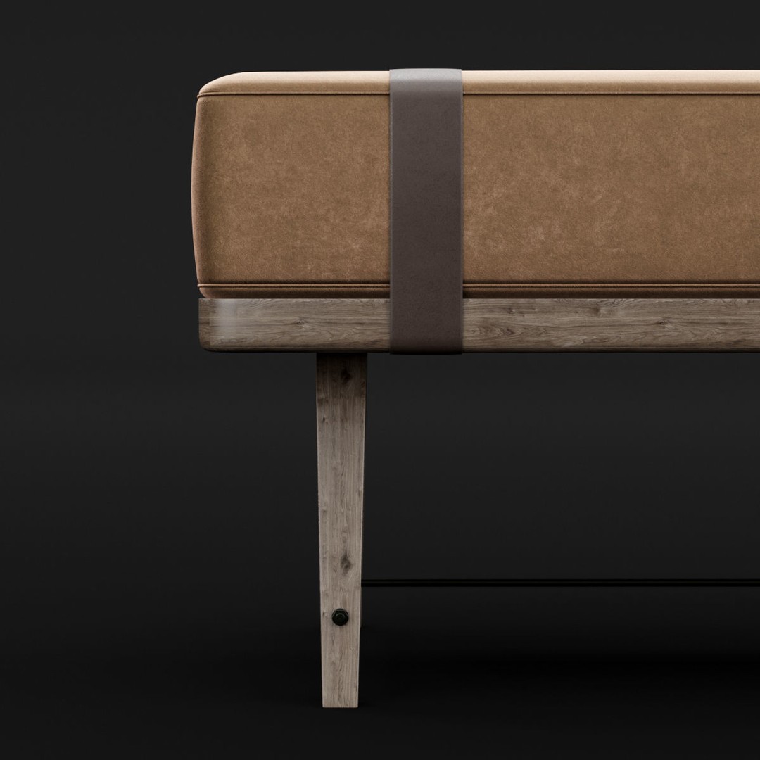 Modern Bed Bench 3D Model – High Poly PBR Furniture, FBX, OBJ - View 10