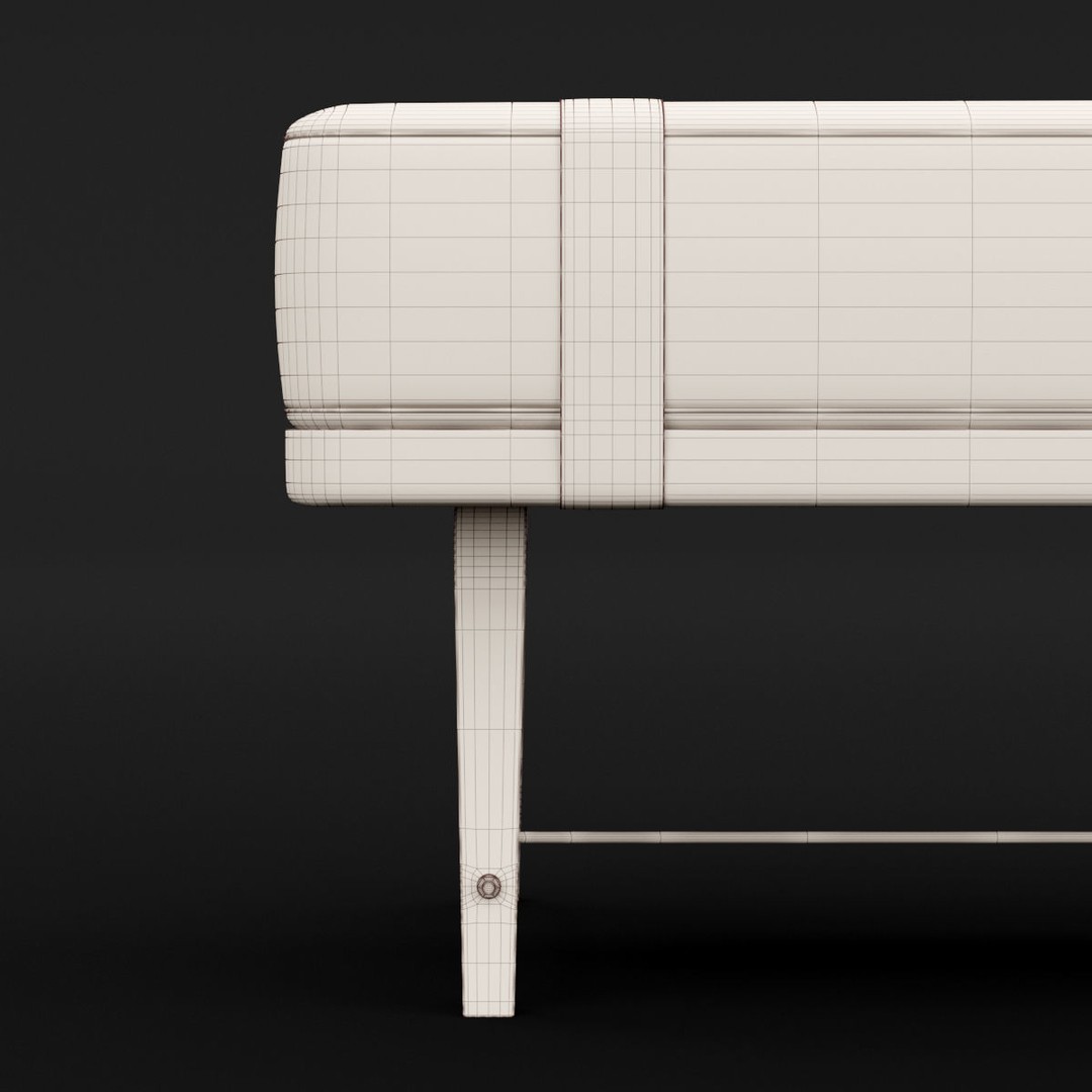 Modern Bed Bench 3D Model – High Poly PBR Furniture, FBX, OBJ - View 11