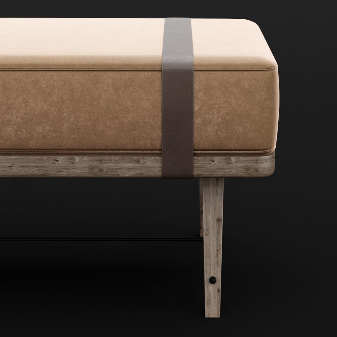 Modern Bed Bench 3D Model – High Poly PBR Furniture, FBX, OBJ - View 12