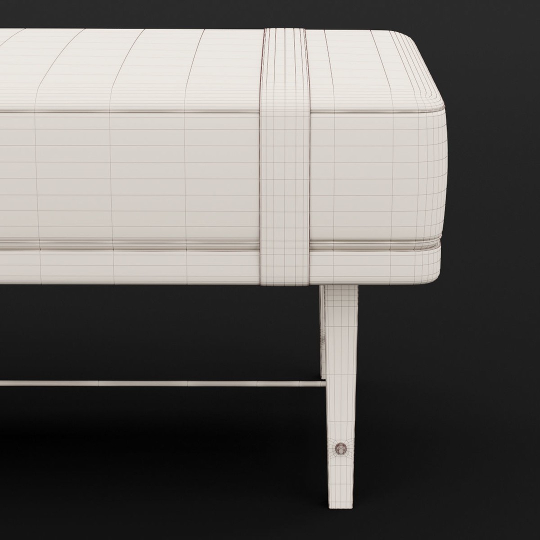 Modern Bed Bench 3D Model – High Poly PBR Furniture, FBX, OBJ - View 13
