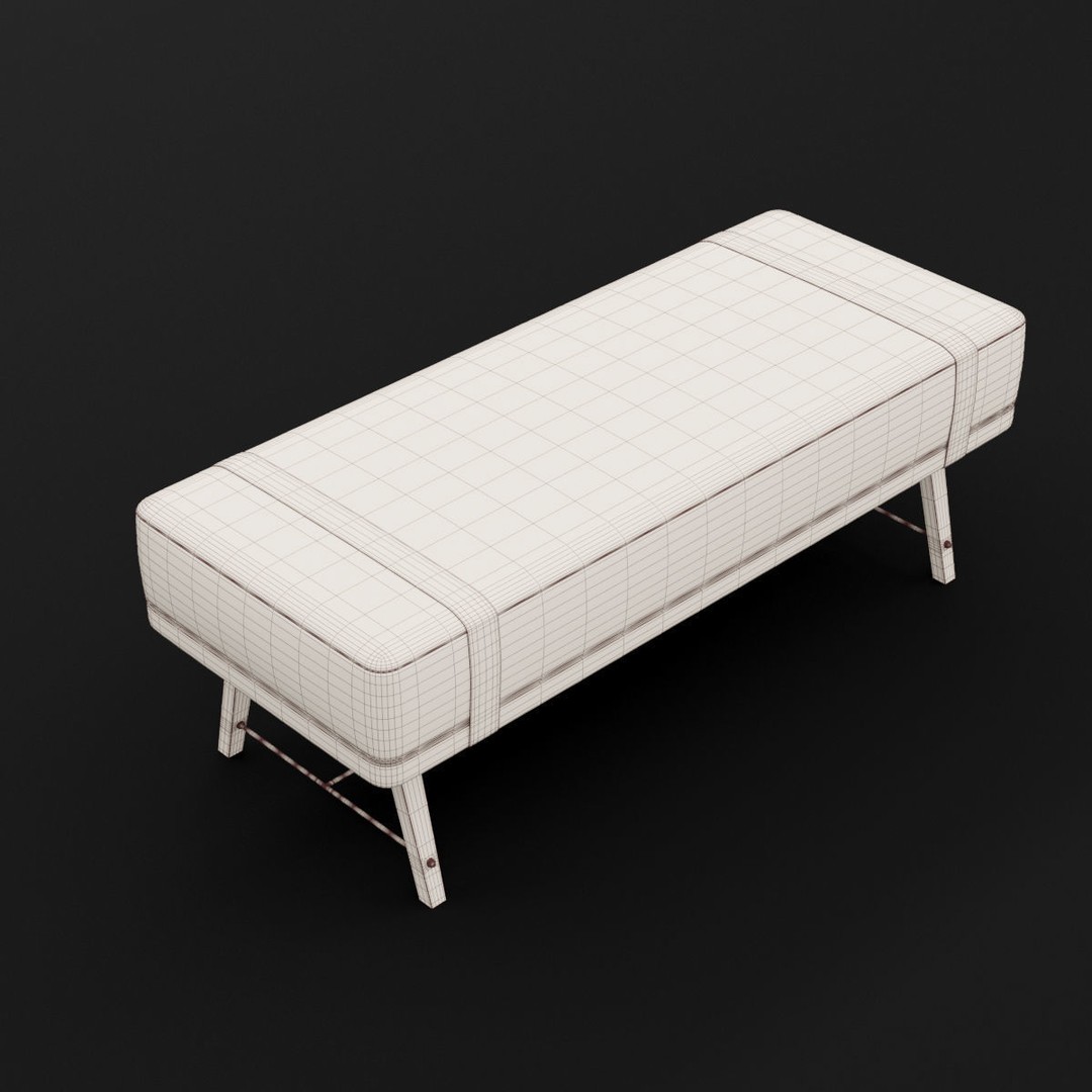 Modern Bed Bench 3D Model – High Poly PBR Furniture, FBX, OBJ - View 15