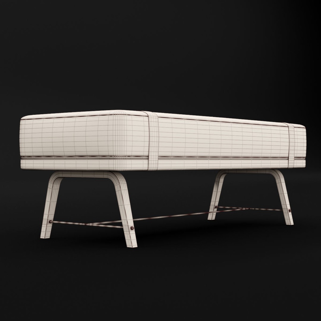 Modern Bed Bench 3D Model – High Poly PBR Furniture, FBX, OBJ - View 17