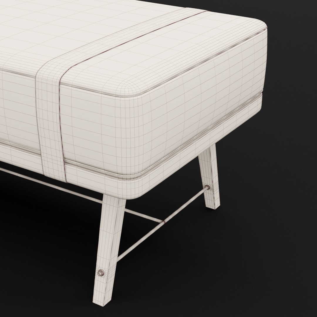 Modern Bed Bench 3D Model – High Poly PBR Furniture, FBX, OBJ - View 19