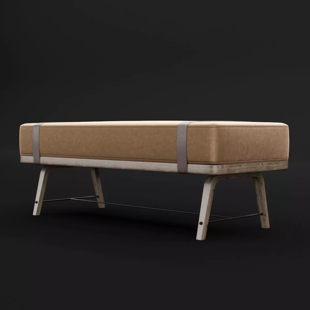 Modern Bed Bench 3D Model – High Poly PBR Furniture, FBX, OBJ - View 2