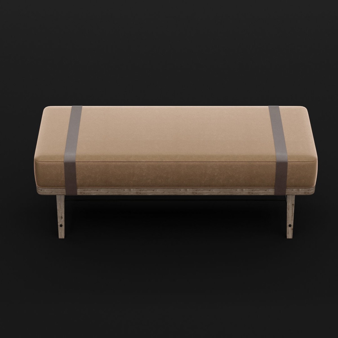 Modern Bed Bench 3D Model – High Poly PBR Furniture, FBX, OBJ - View 4