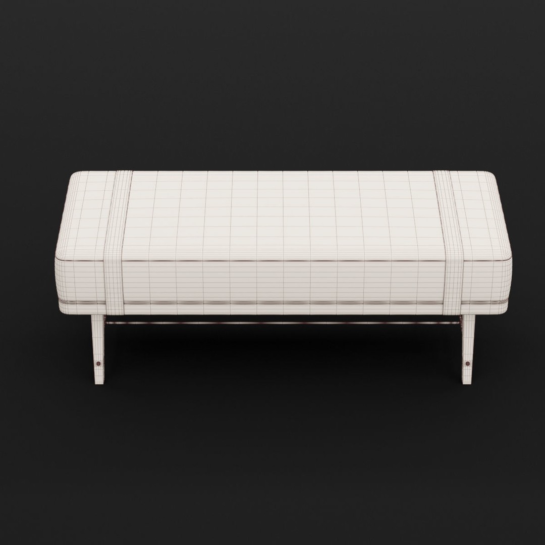 Modern Bed Bench 3D Model – High Poly PBR Furniture, FBX, OBJ - View 5