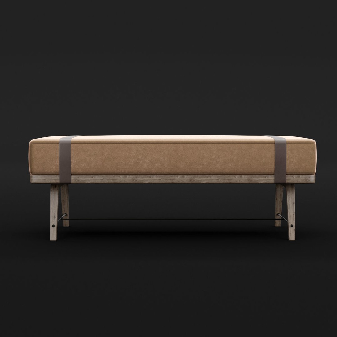 Modern Bed Bench 3D Model – High Poly PBR Furniture, FBX, OBJ - View 6