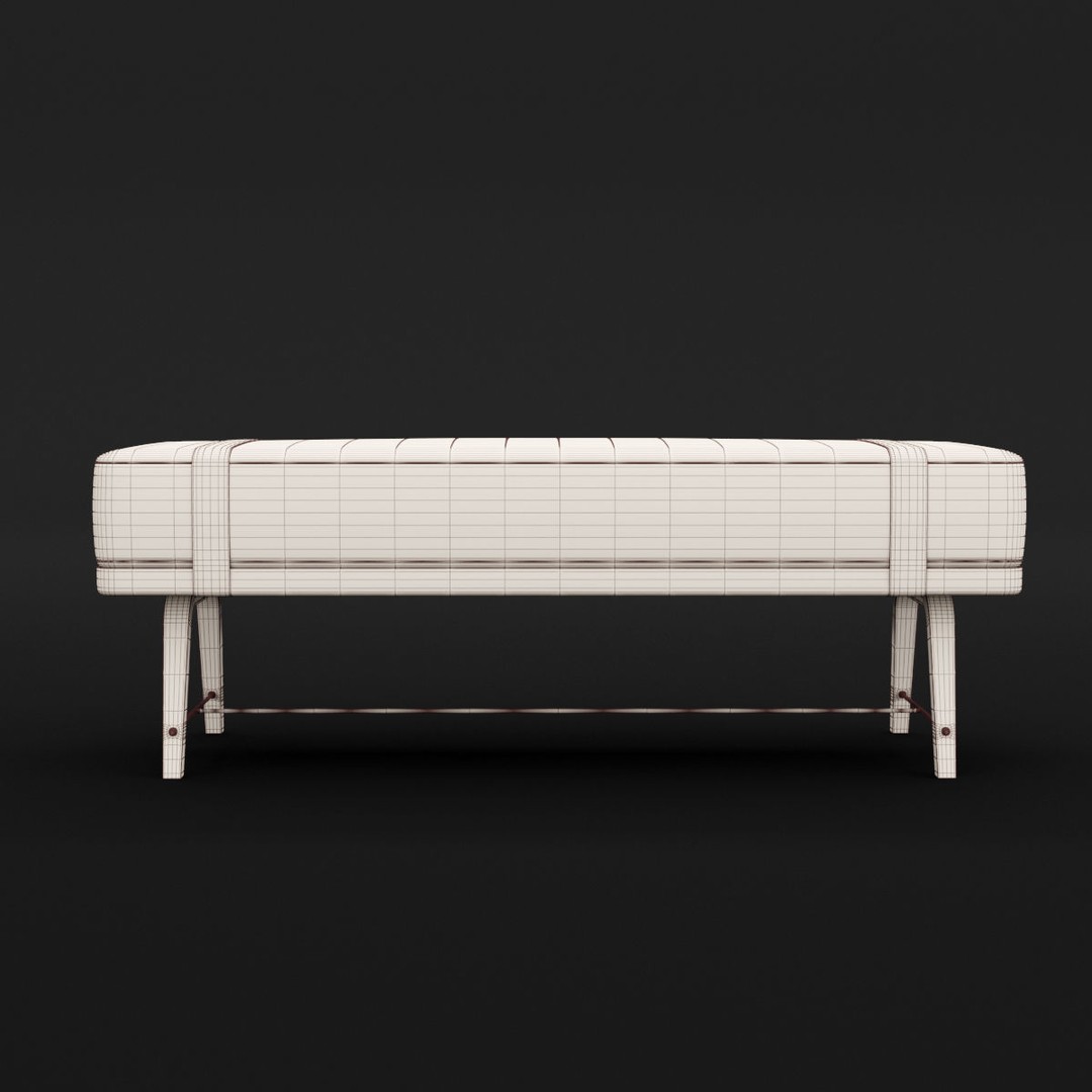 Modern Bed Bench 3D Model – High Poly PBR Furniture, FBX, OBJ - View 7