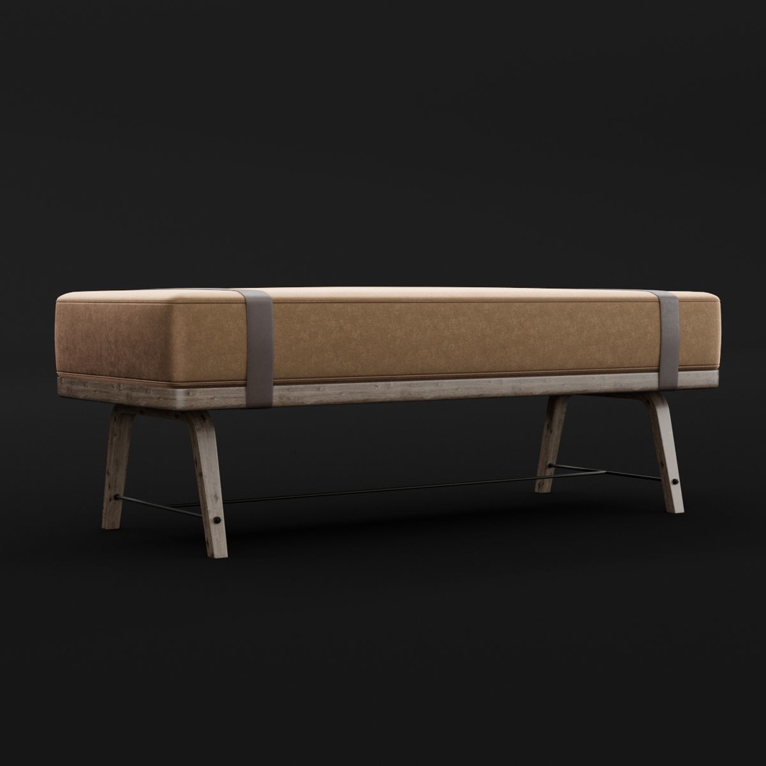 Modern Bed Bench 3D Model – High Poly PBR Furniture, FBX, OBJ - View 8
