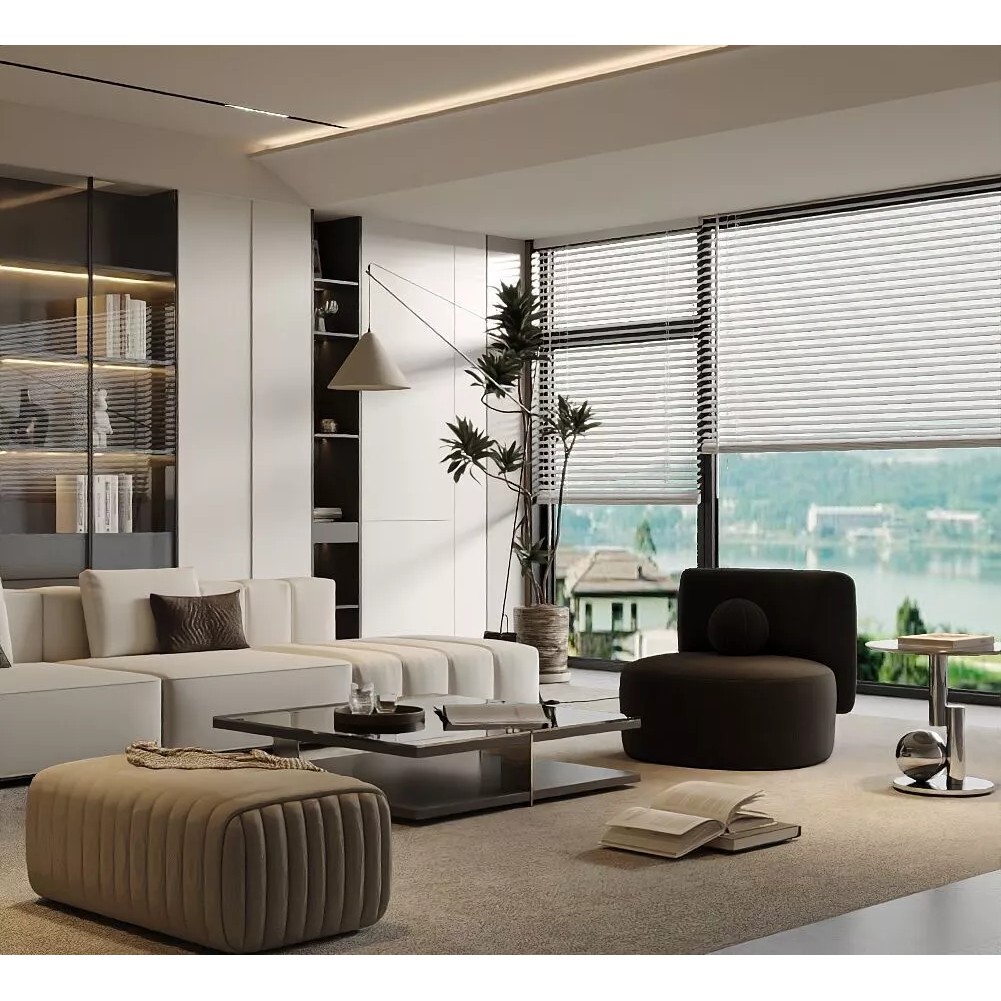 Italian Style Light Luxury Living Room 3D Model – PBR Textures, FBX, OBJ - View 5