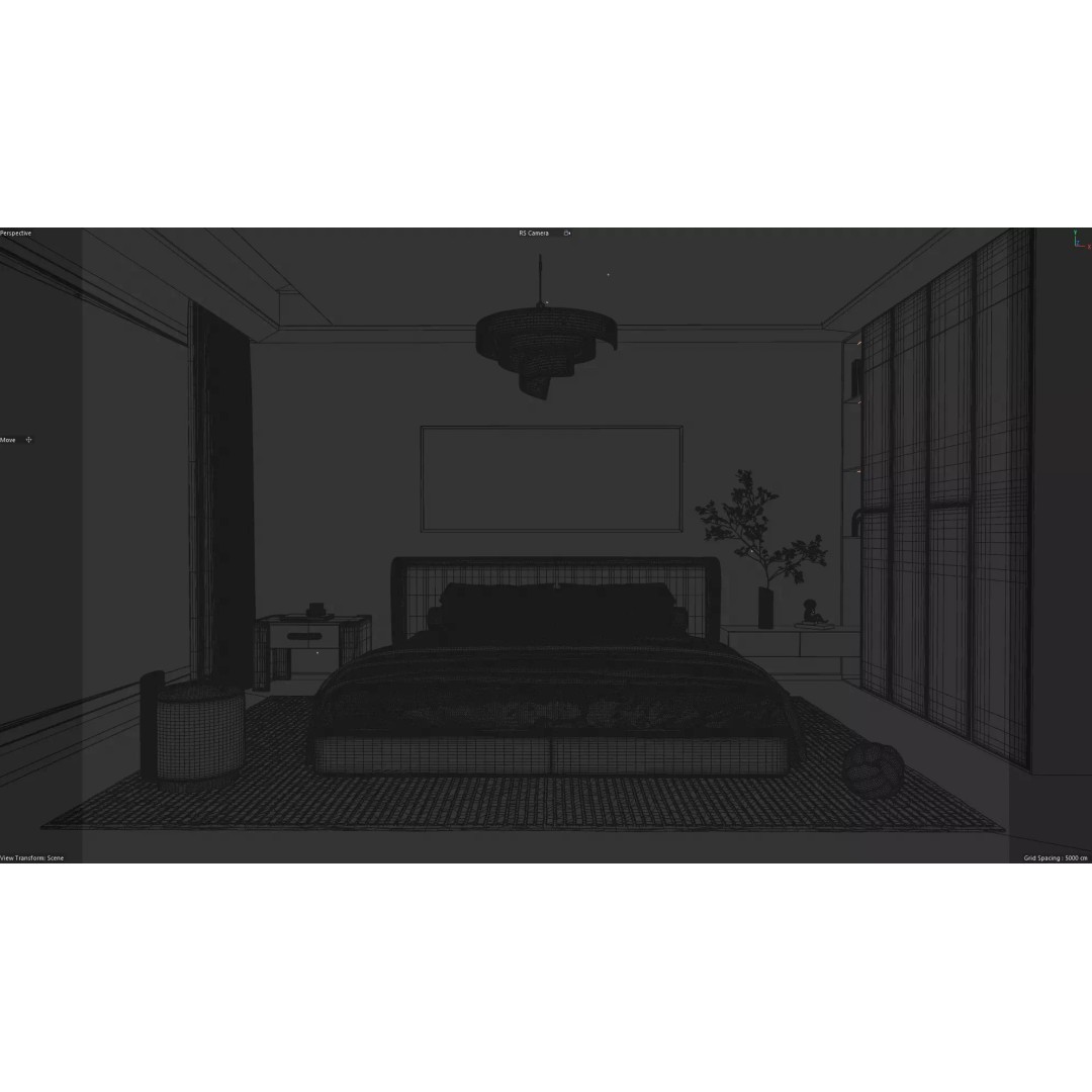 Cozy Master Bedroom 3D Model – Modern Interior, Cinema 4D, Redshift - View 10