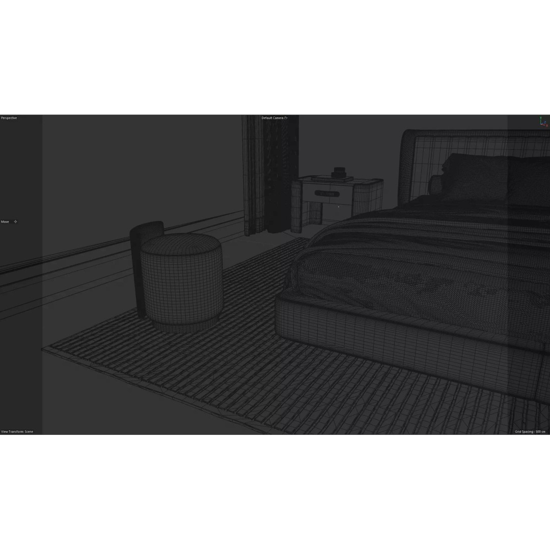 Cozy Master Bedroom 3D Model – Modern Interior, Cinema 4D, Redshift - View 11