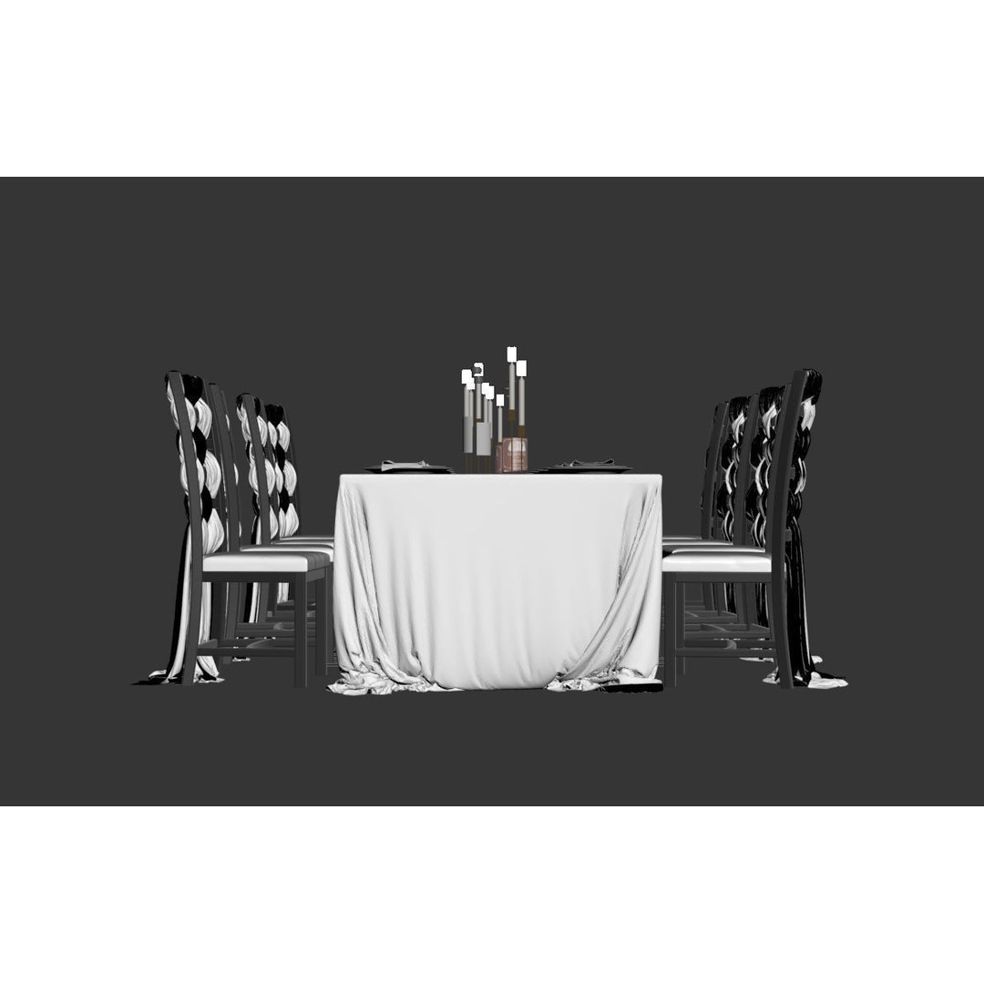 Dining Table 3D Model – Realistic Furniture Asset, FBX, OBJ - View 10