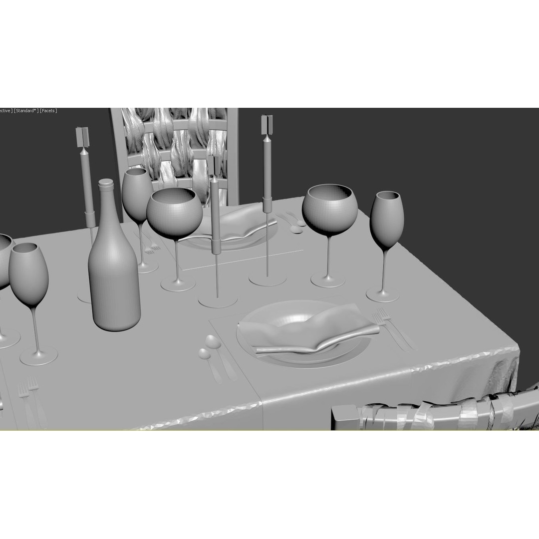 Dining Table 3D Model – Realistic Furniture Asset, FBX, OBJ - View 13