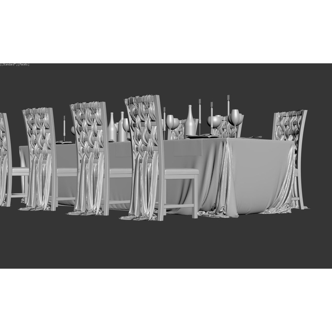 Dining Table 3D Model – Realistic Furniture Asset, FBX, OBJ - View 14
