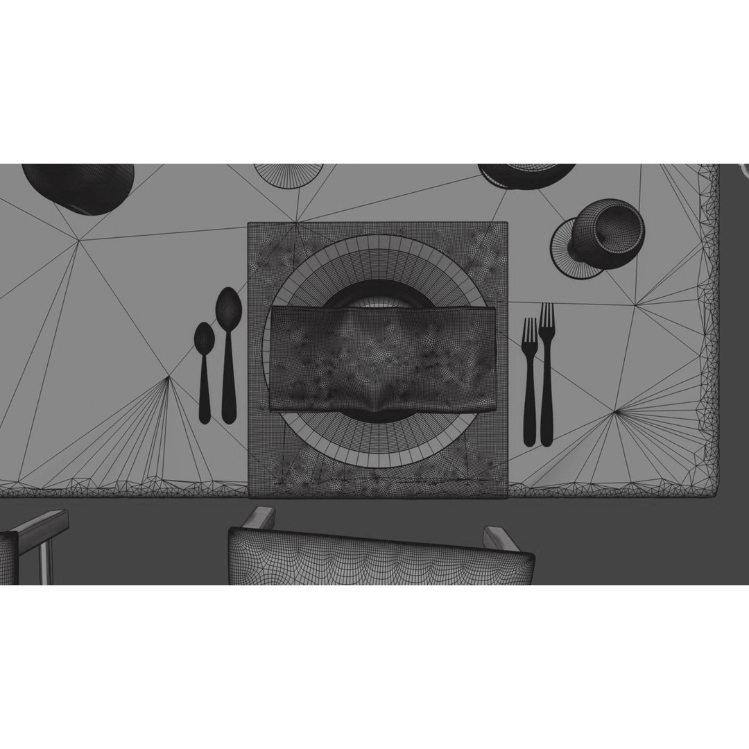Dining Table 3D Model – Realistic Furniture Asset, FBX, OBJ - View 17