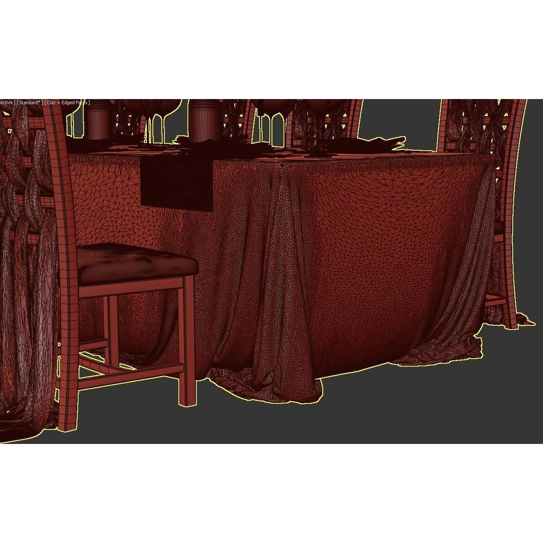 Dining Table 3D Model – Realistic Furniture Asset, FBX, OBJ - View 19