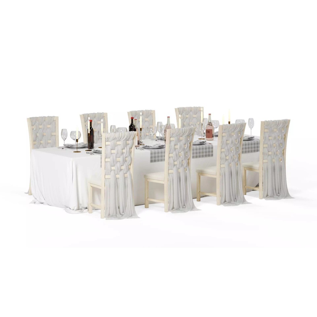 Dining Table 3D Model – Realistic Furniture Asset, FBX, OBJ - View 2