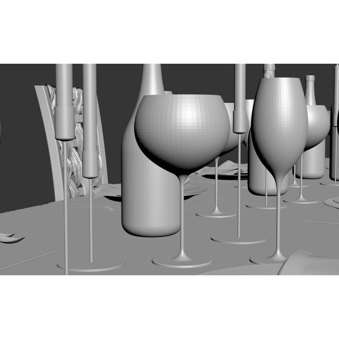Dining Table 3D Model – Realistic Furniture Asset, FBX, OBJ - View 21