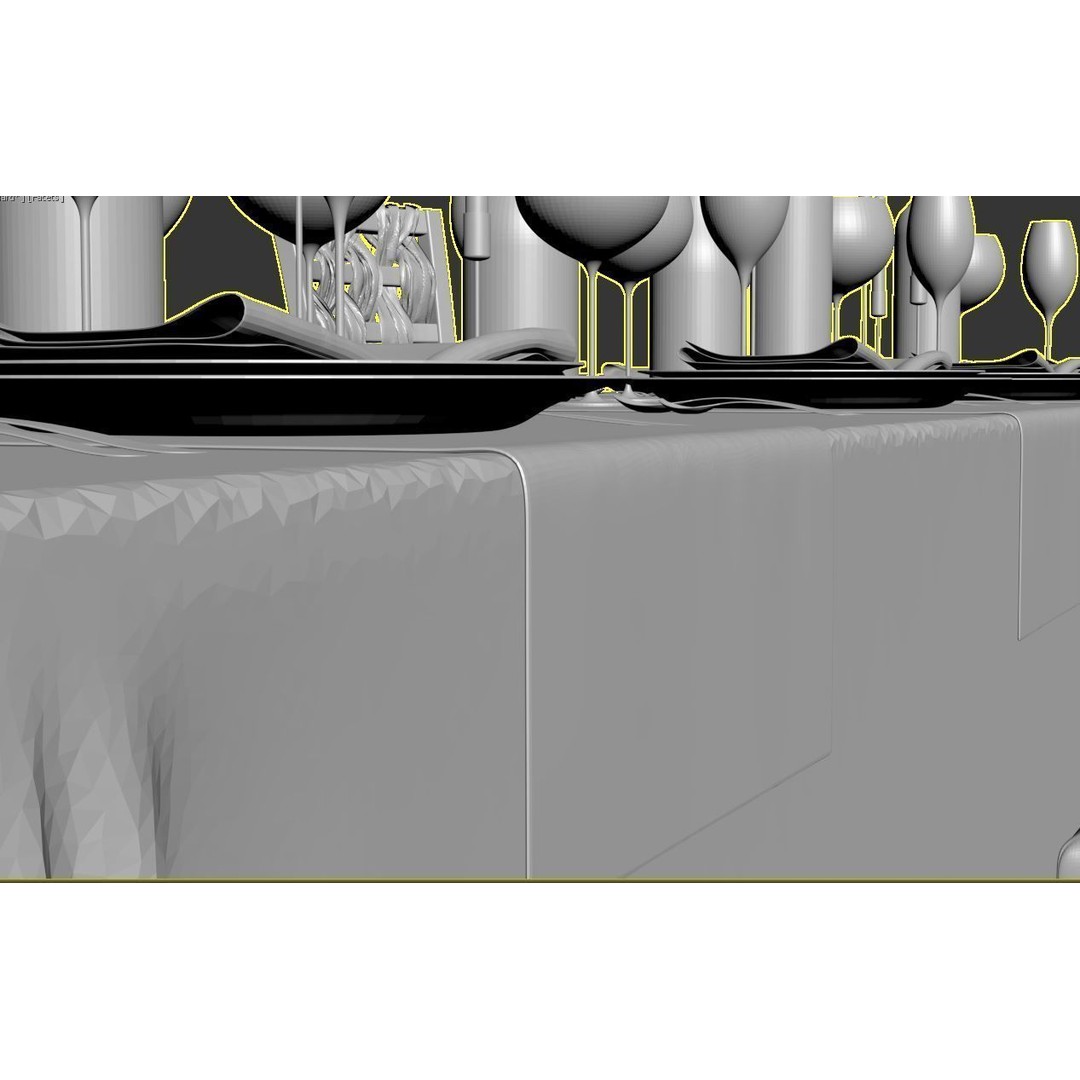 Dining Table 3D Model – Realistic Furniture Asset, FBX, OBJ - View 22