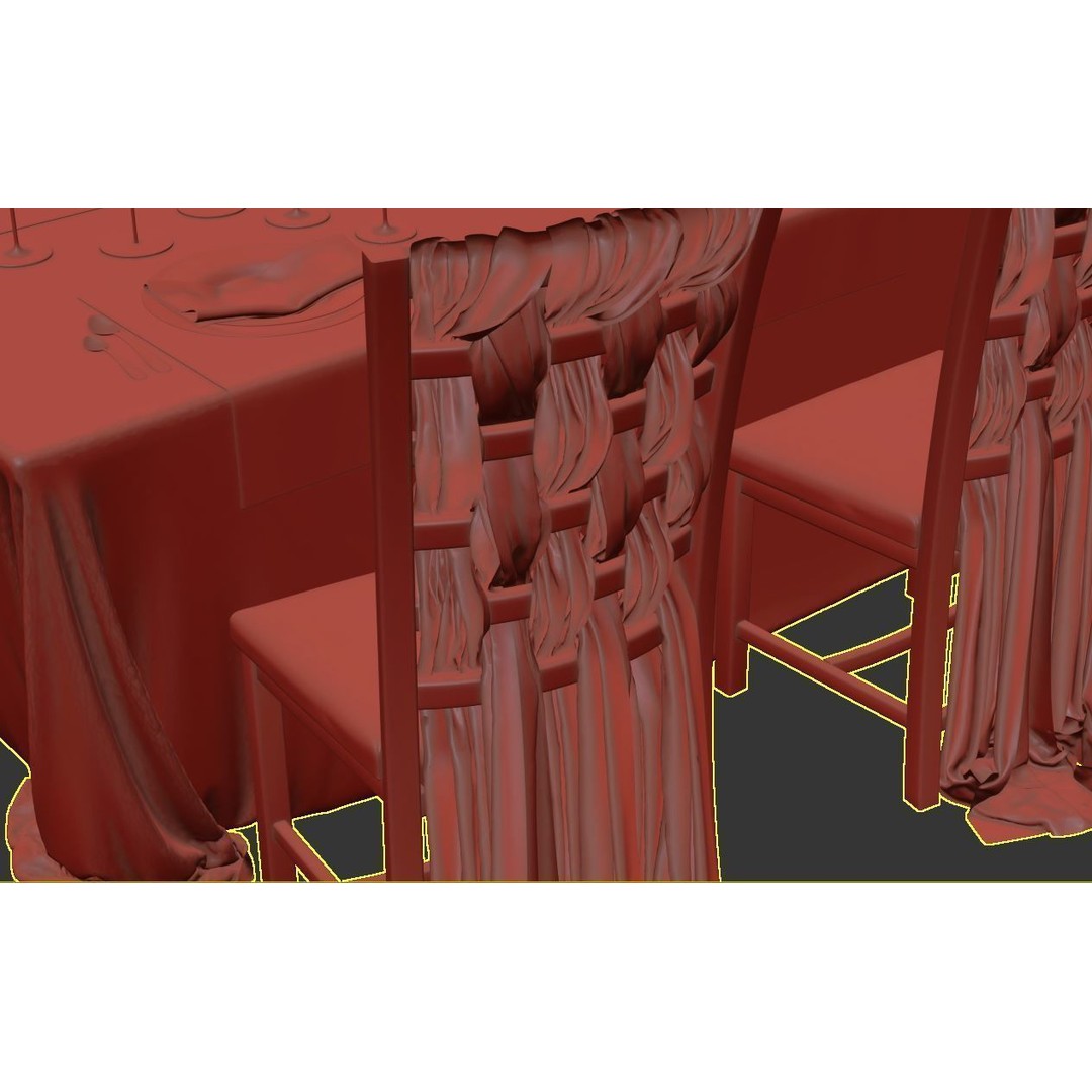 Dining Table 3D Model – Realistic Furniture Asset, FBX, OBJ - View 26