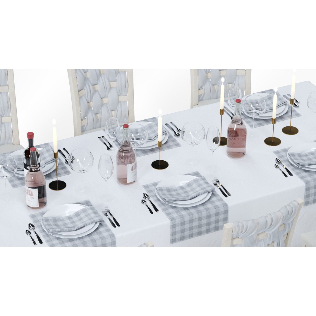 Dining Table 3D Model – Realistic Furniture Asset, FBX, OBJ - View 6