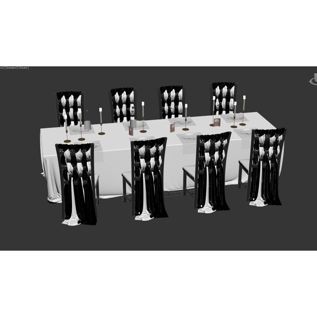 Dining Table 3D Model – Realistic Furniture Asset, FBX, OBJ - View 7