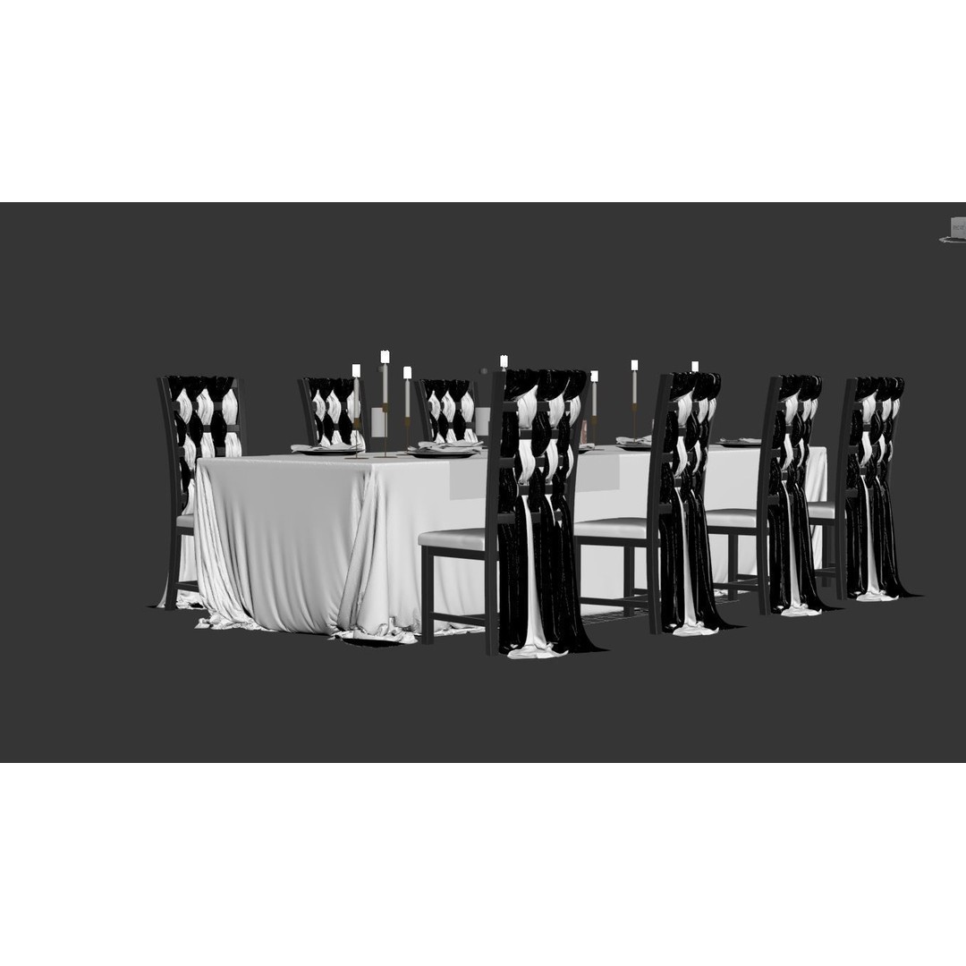 Dining Table 3D Model – Realistic Furniture Asset, FBX, OBJ - View 9