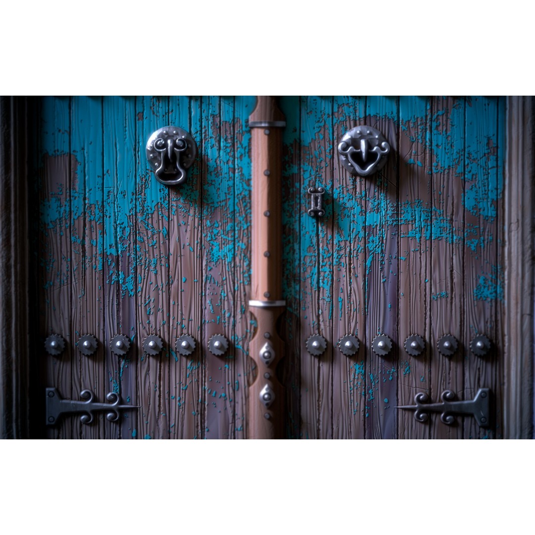 Old Door 3D Model – Architectural Wood Texture, PBR, SBsar - View 10