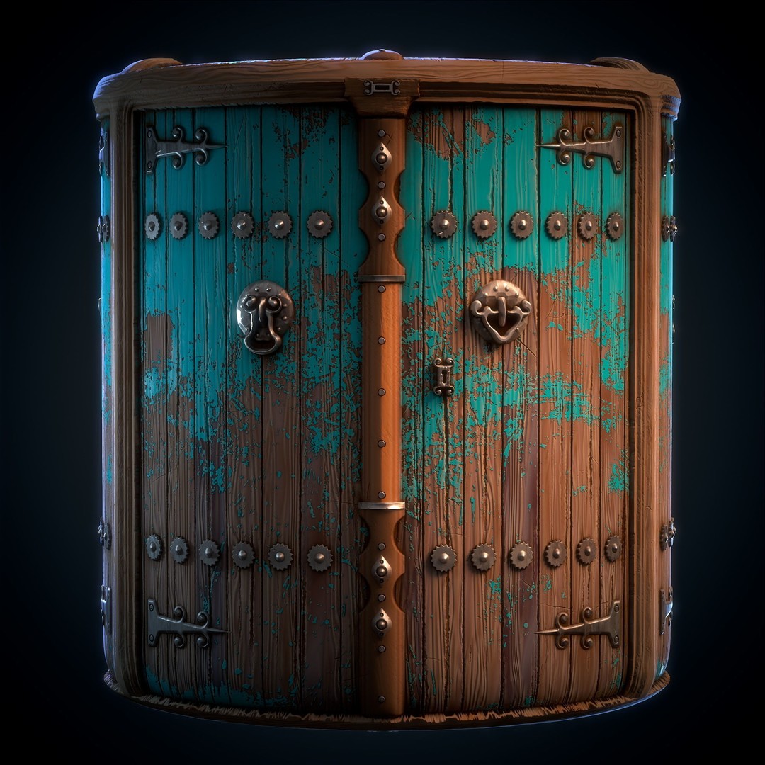 Old Door 3D Model – Architectural Wood Texture, PBR, SBsar - View 11