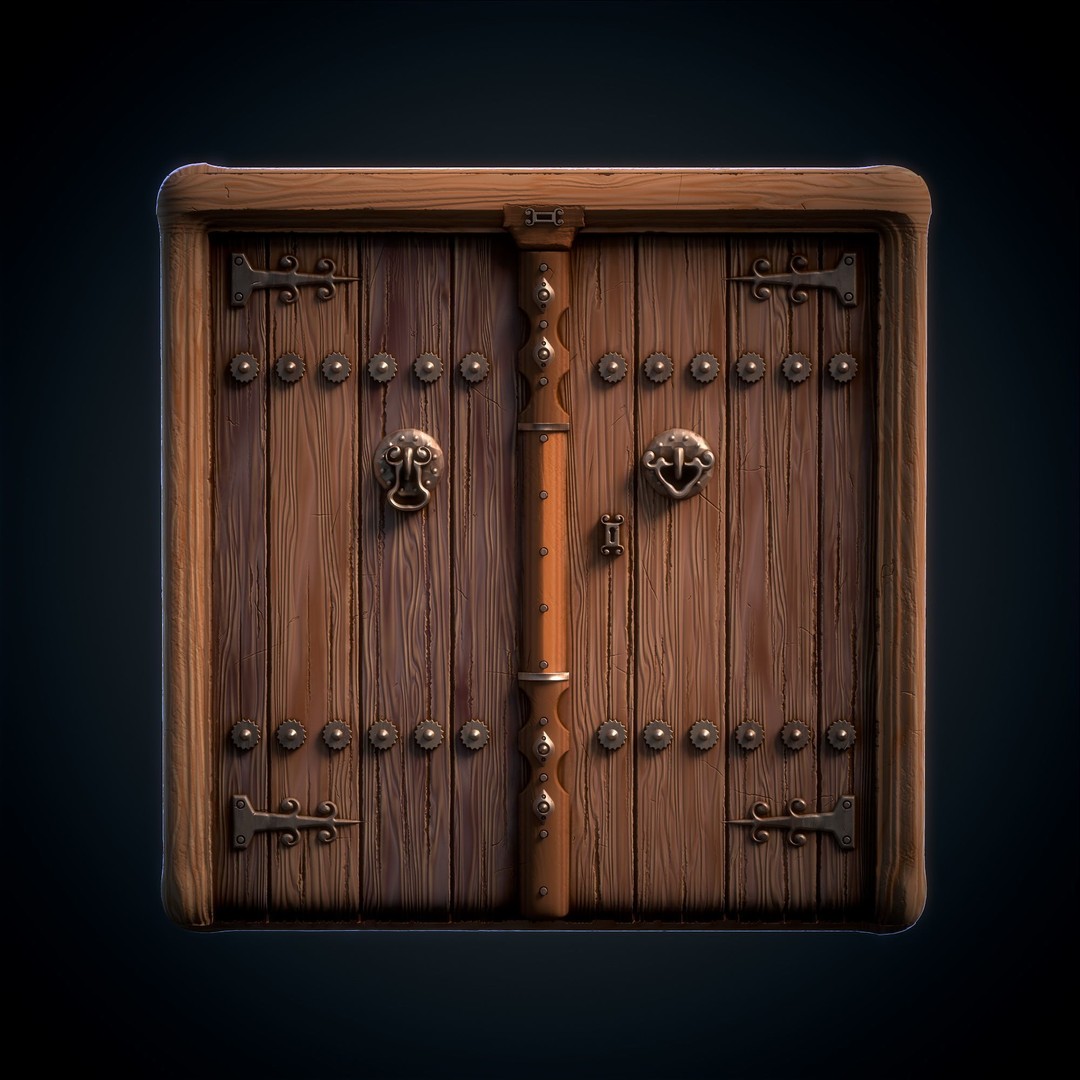 Old Door 3D Model – Architectural Wood Texture, PBR, SBsar - View 3