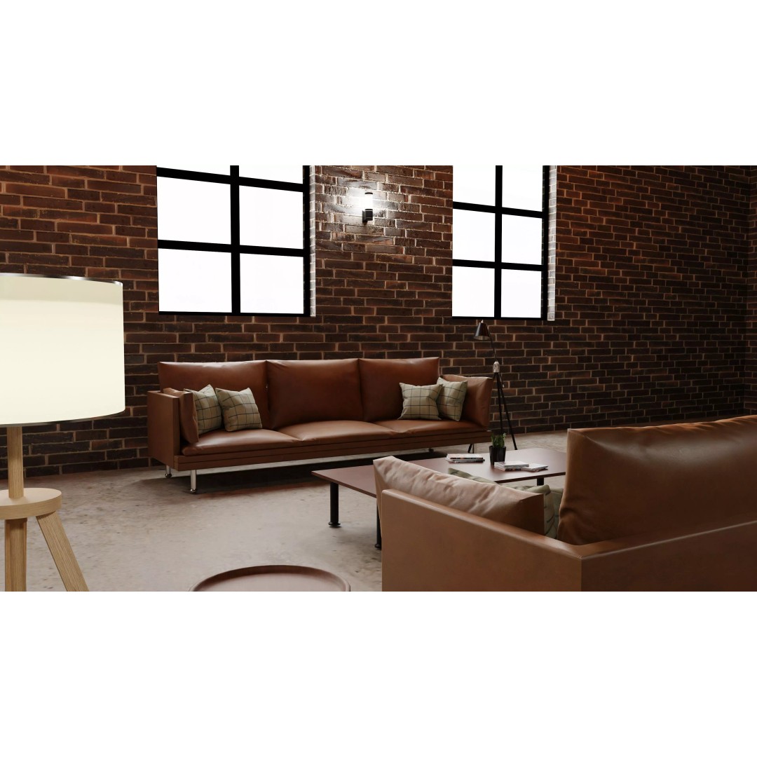 Industrial Living Room 3D Model – PBR Textures, Blender, FBX - View 5