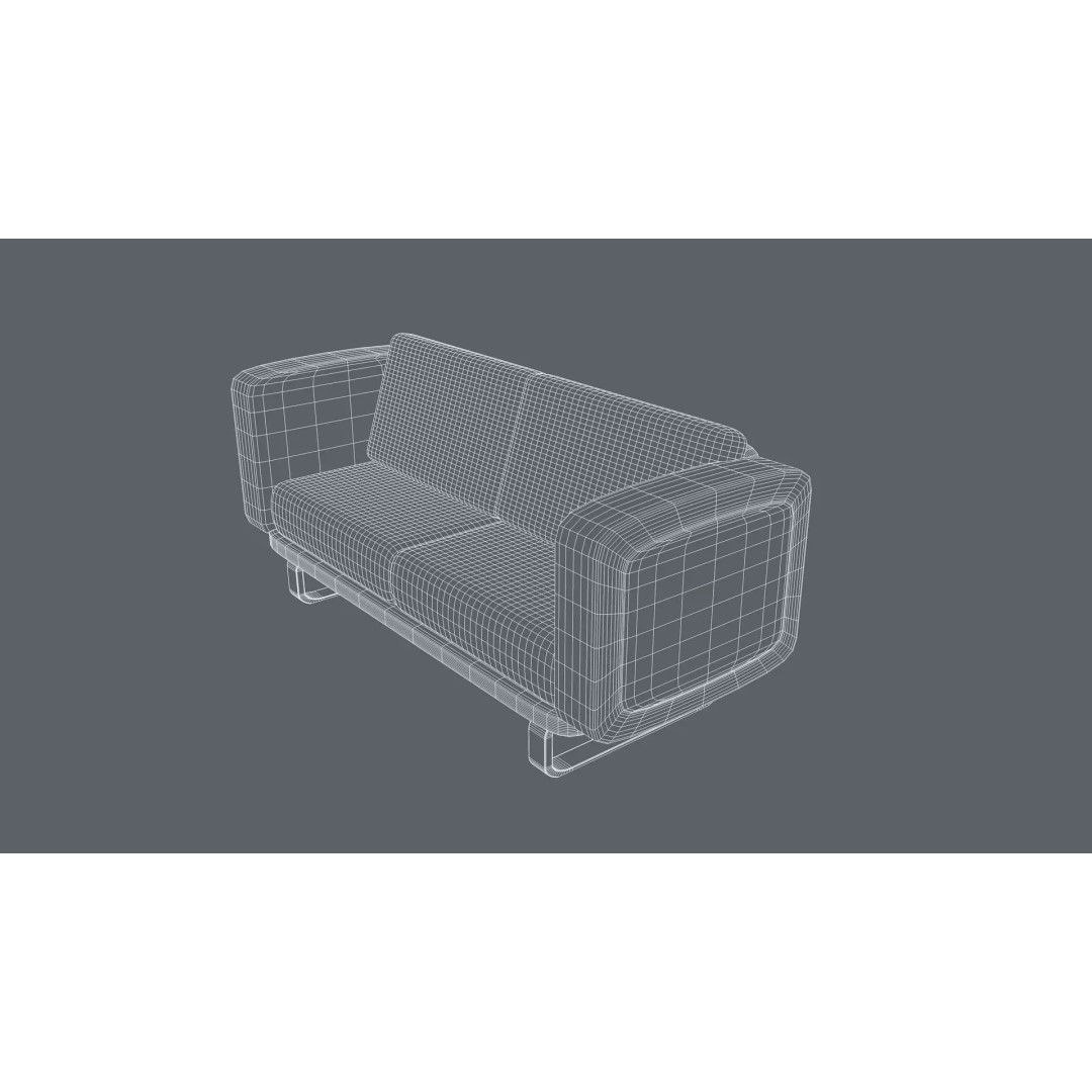 Gold Sofa 3D Model – Classic Luxury Furniture, FBX & OBJ Formats