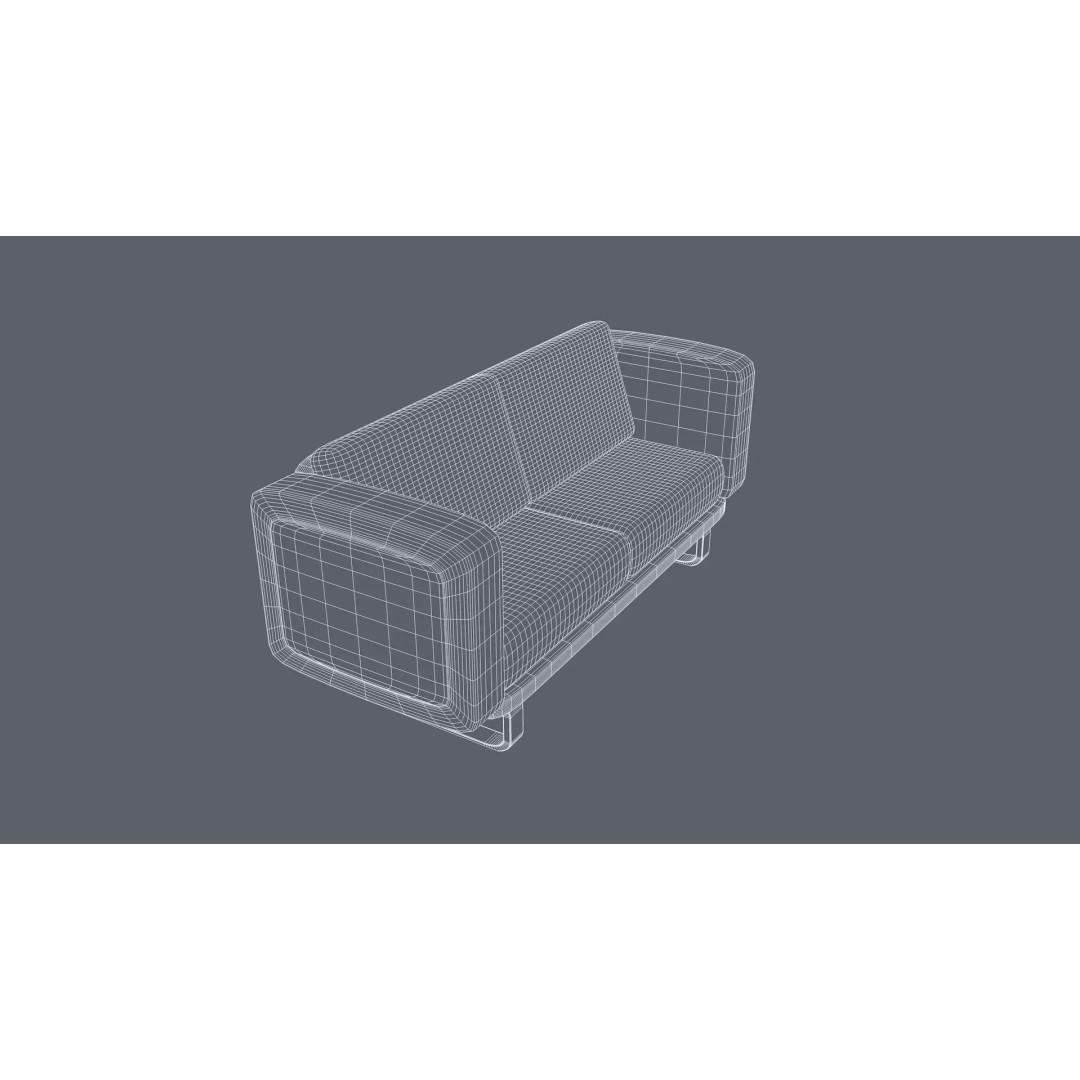 Gold Sofa 3D Model – Classic Luxury Furniture, FBX & OBJ Formats - View 13