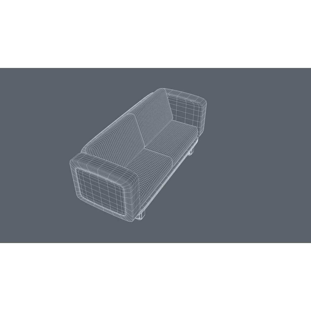 Gold Sofa 3D Model – Classic Luxury Furniture, FBX & OBJ Formats - View 14