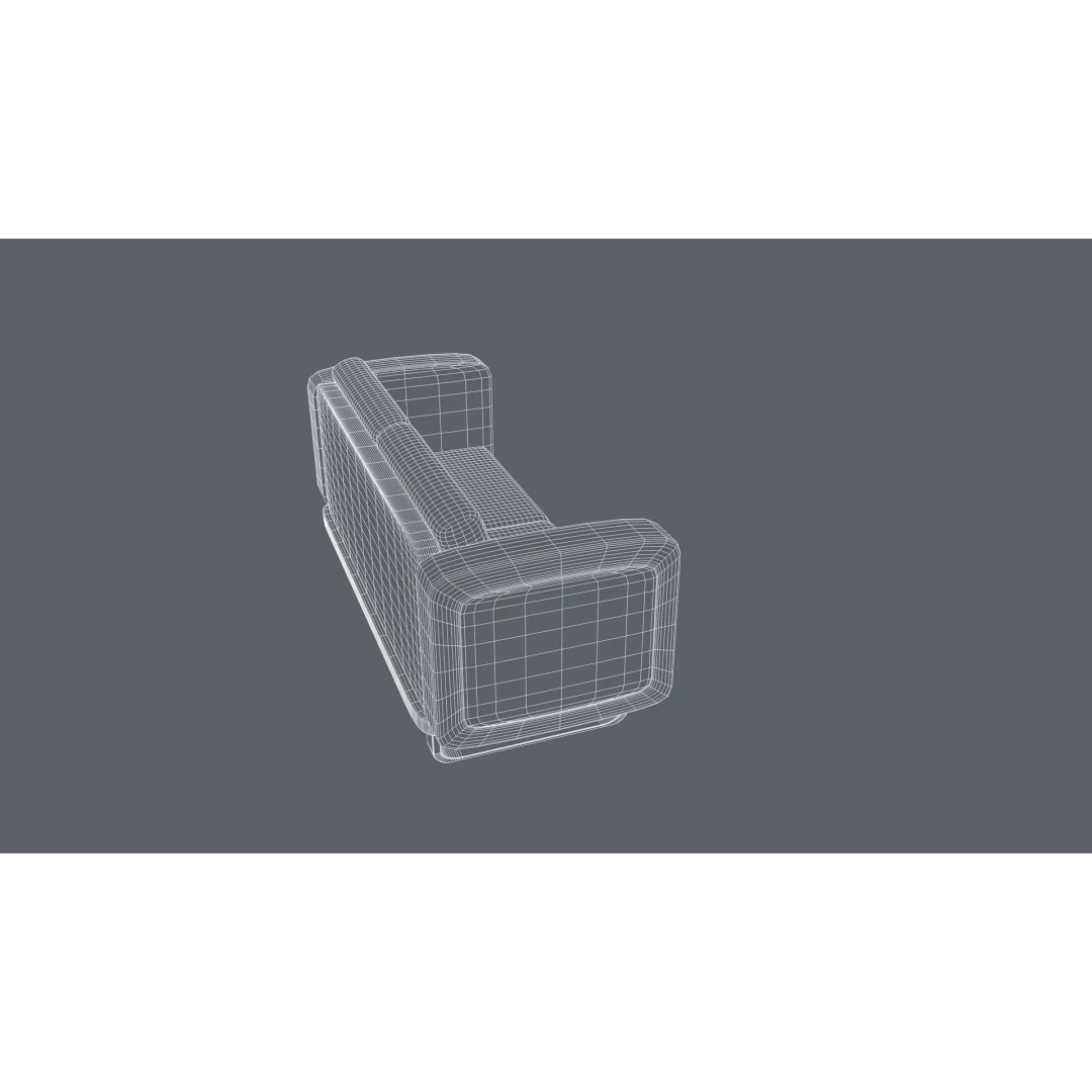 Gold Sofa 3D Model – Classic Luxury Furniture, FBX & OBJ Formats - View 15
