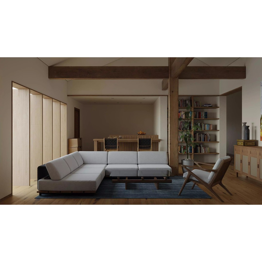 Living Room 3D Model – Modern Interior Asset, PBR Textures, FBX/OBJ - View 2