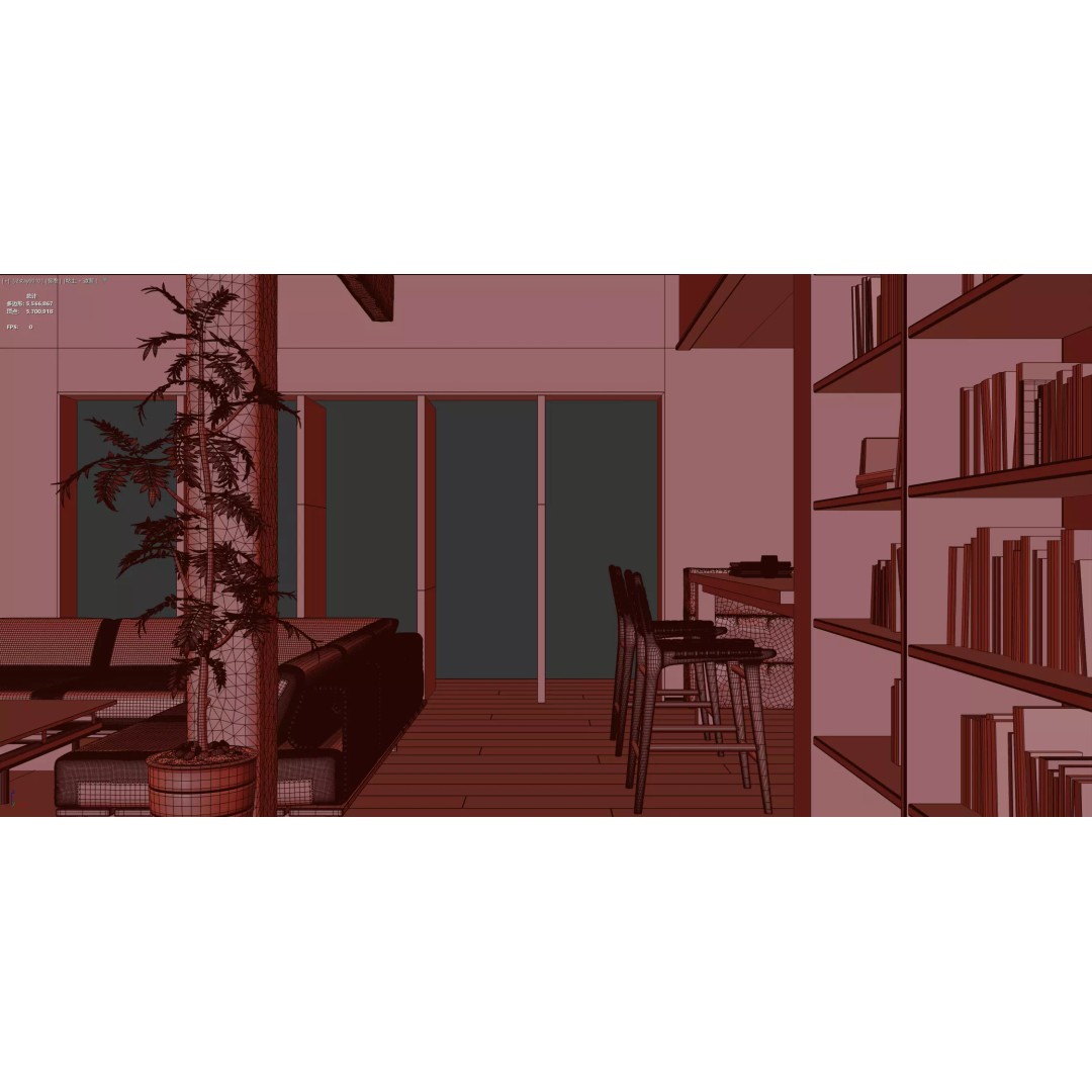 Living Room 3D Model – Modern Interior Asset, PBR Textures, FBX/OBJ - View 9