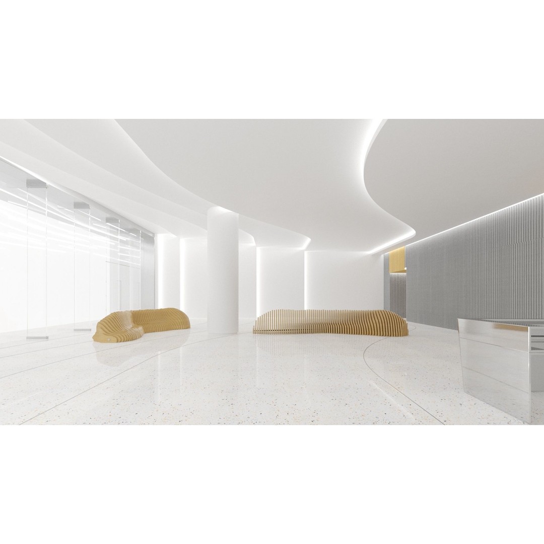 Contemporary Lobby 3D Model – Modern Interior Design, FBX, OBJ - View 3