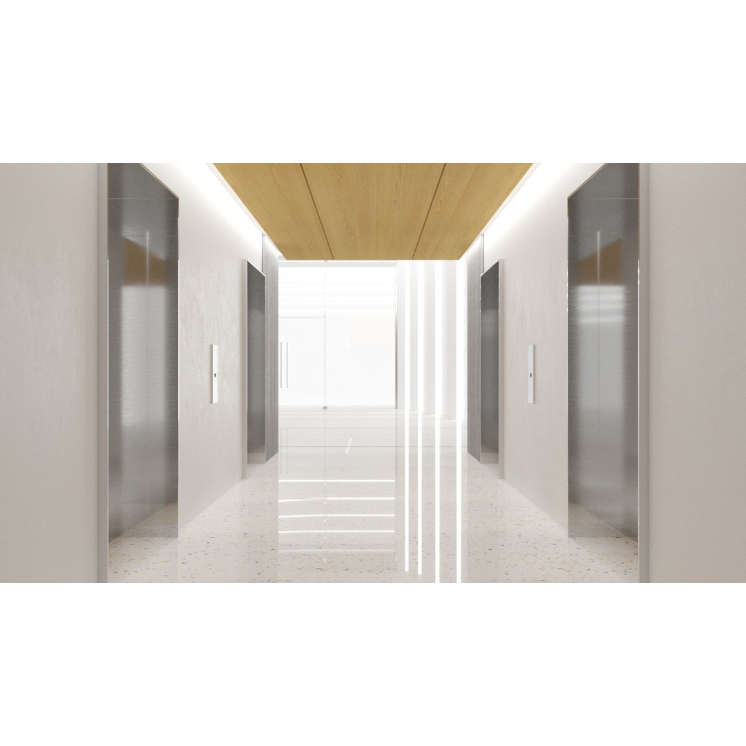 Contemporary Lobby 3D Model – Modern Interior Design, FBX, OBJ - View 4
