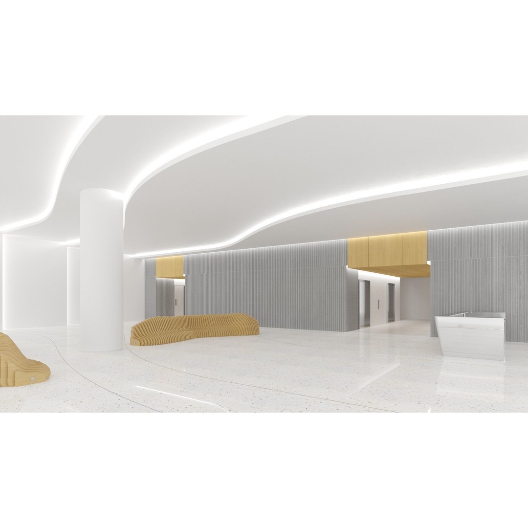 Contemporary Lobby 3D Model – Modern Interior Design, FBX, OBJ - View 8