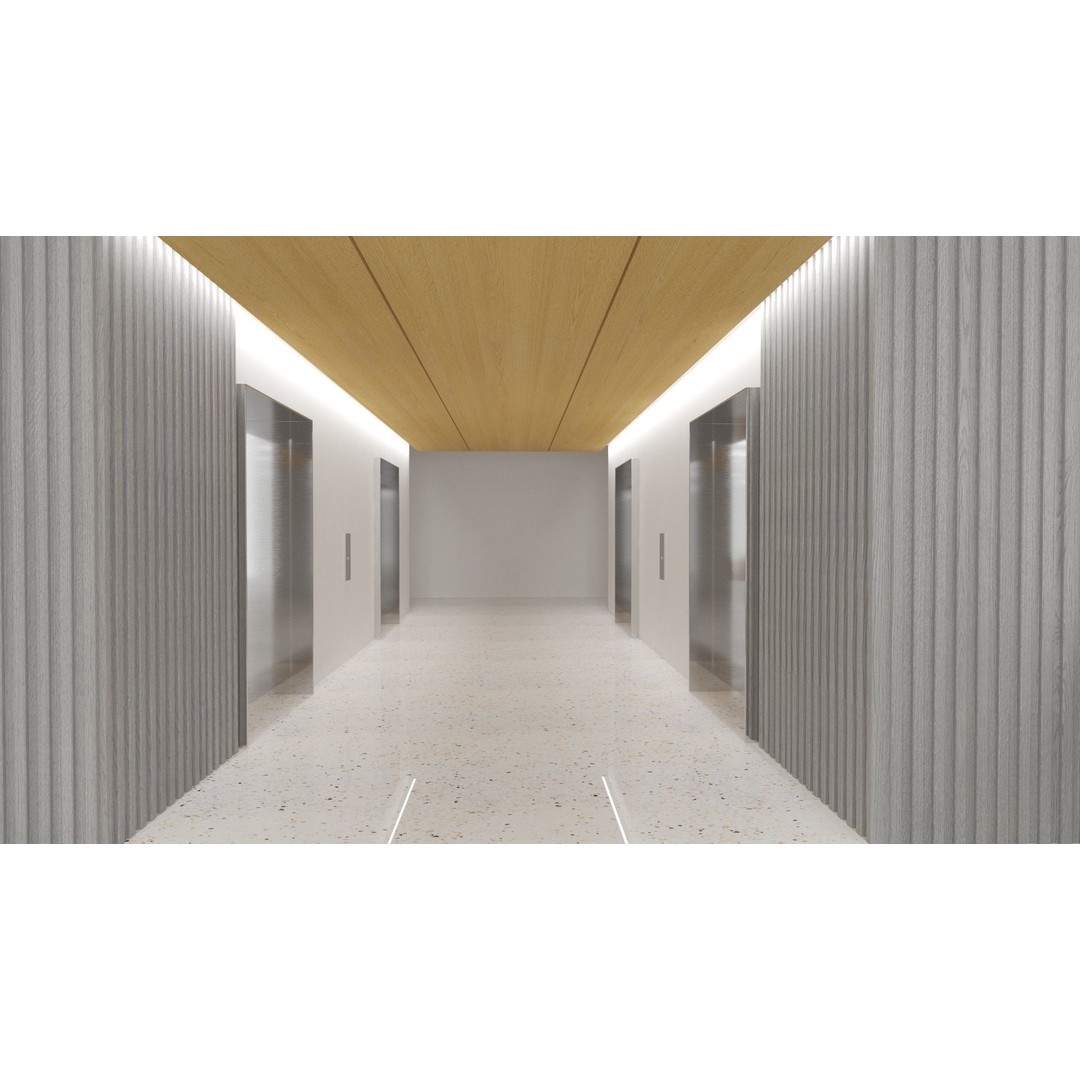 Contemporary Lobby 3D Model – Modern Interior Design, FBX, OBJ - View 9