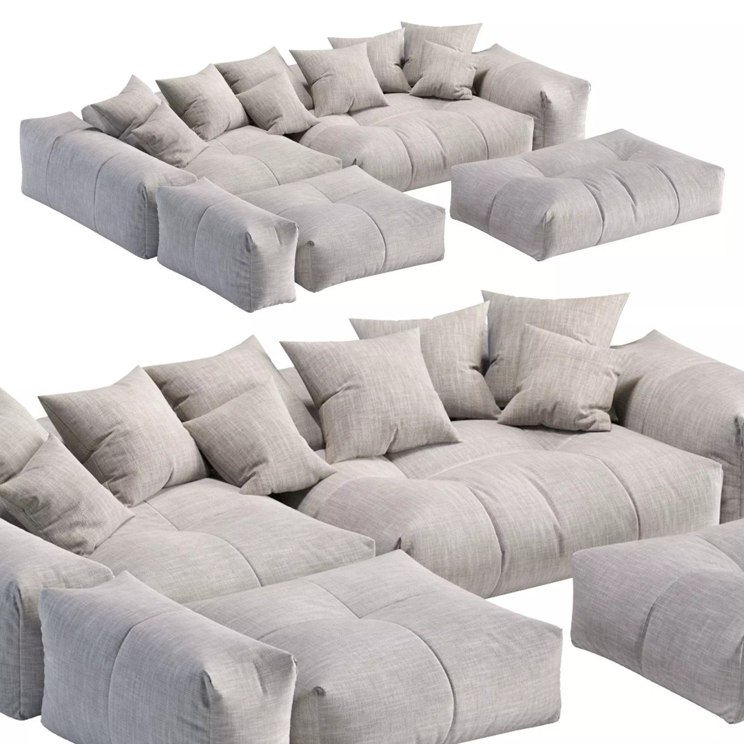 Pixel Corner Sofa 3D Model – Modern Designer Furniture, OBJ, FBX - View 3