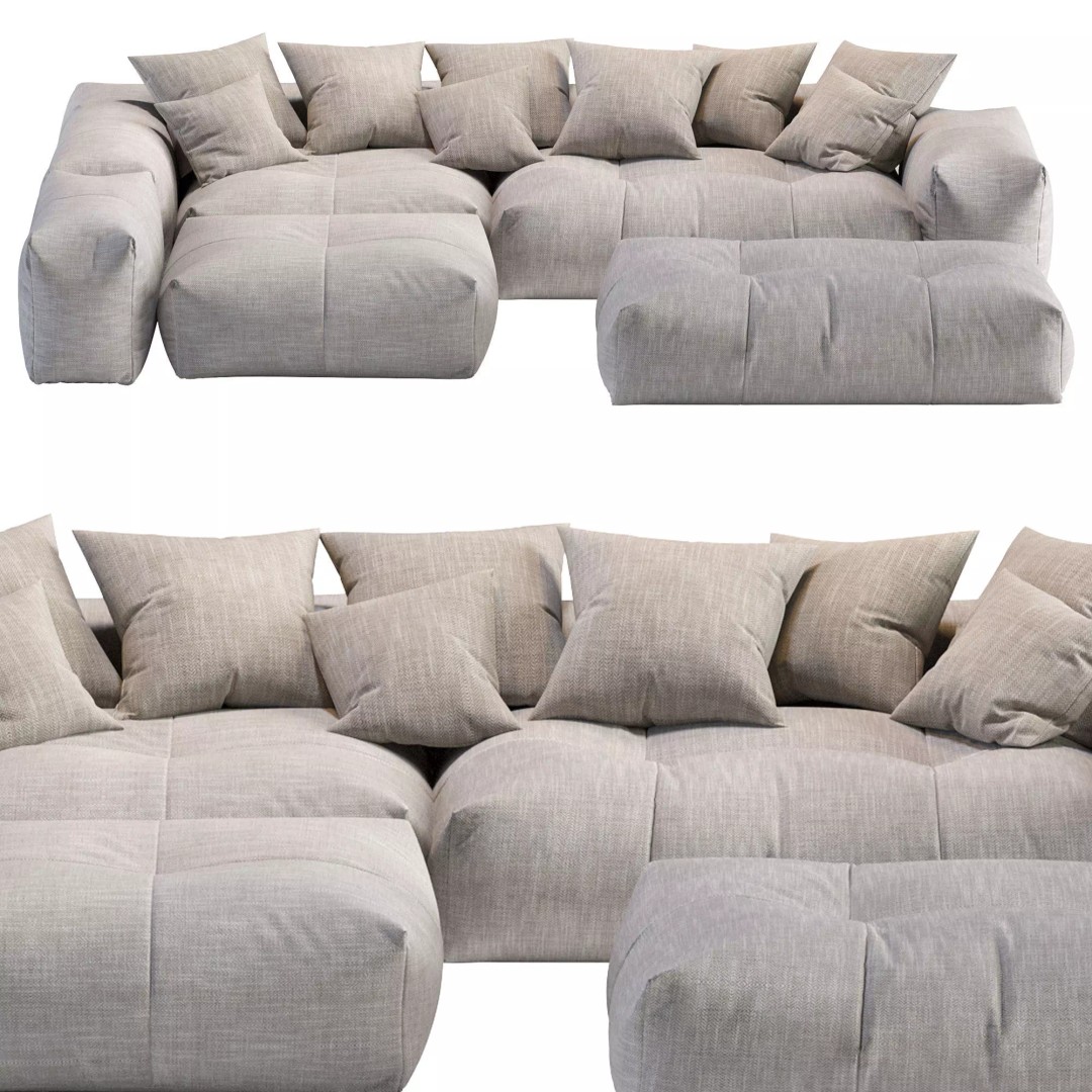 Pixel Corner Sofa 3D Model – Modern Designer Furniture, OBJ, FBX - View 4