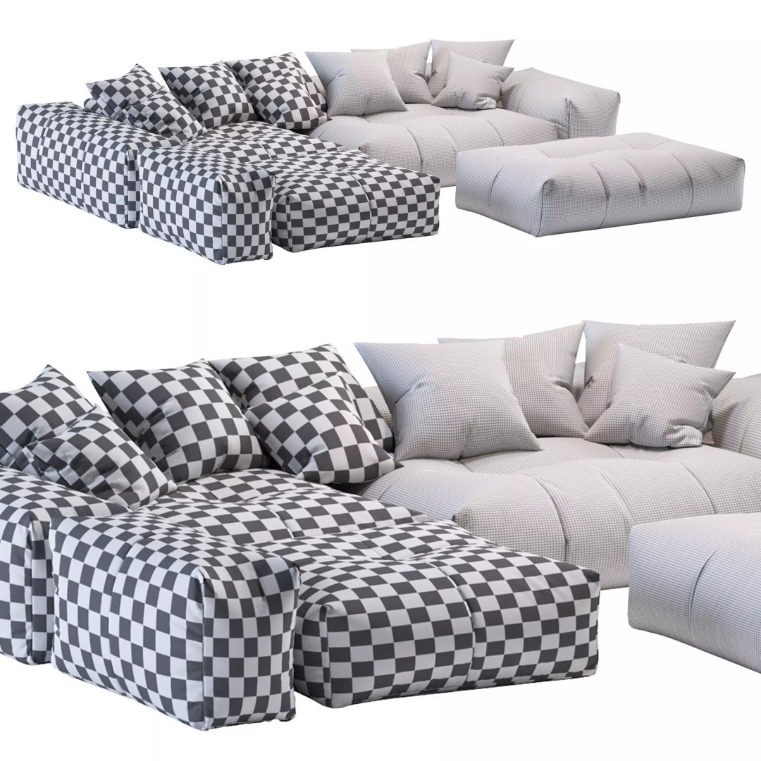 Pixel Corner Sofa 3D Model – Modern Designer Furniture, OBJ, FBX - View 8
