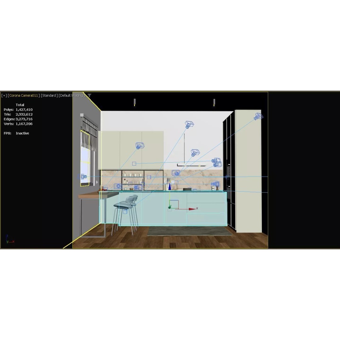 Modern Kitchen 3D Model – Elegant Interior Design, FBX & OBJ Formats - View 17