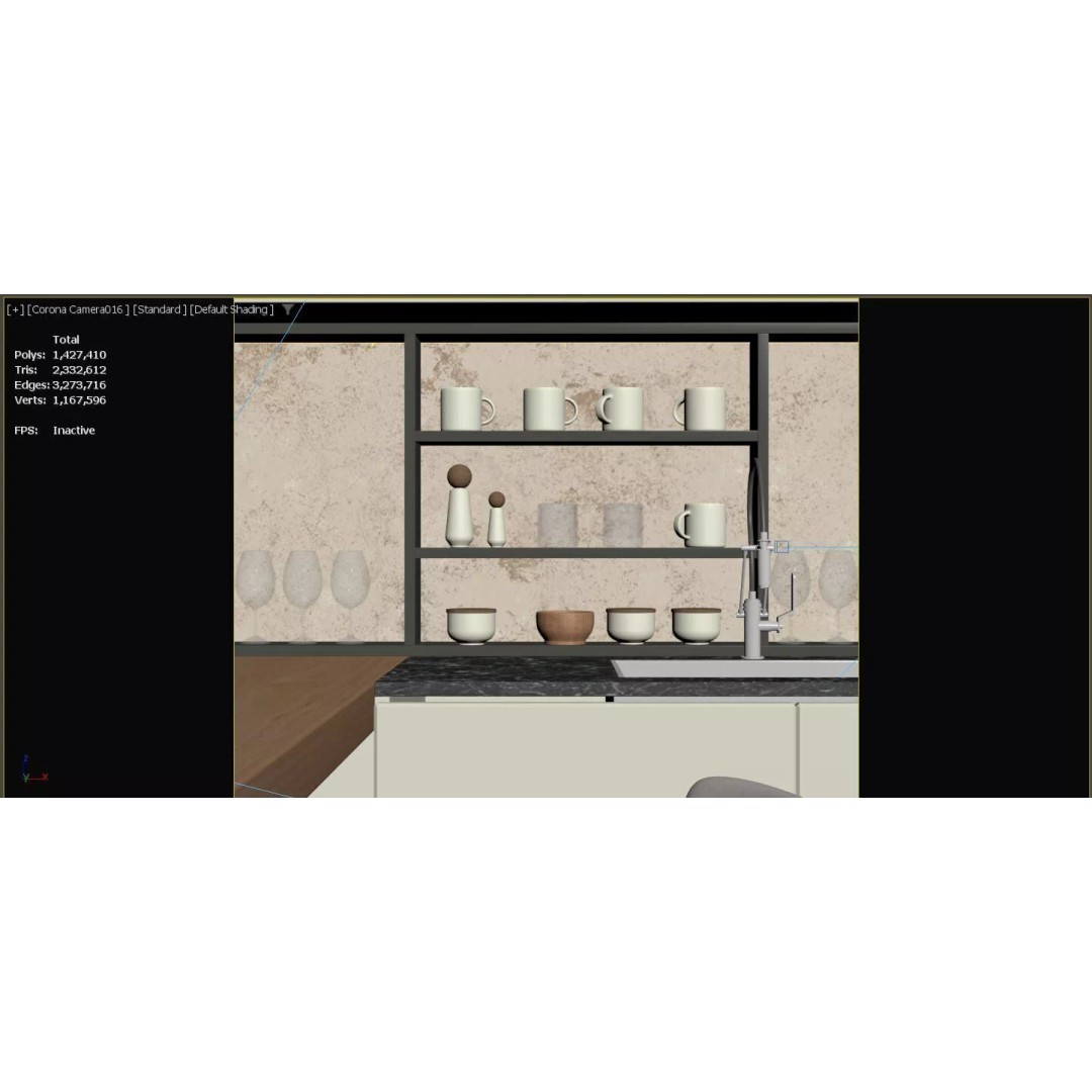 Modern Kitchen 3D Model – Elegant Interior Design, FBX & OBJ Formats - View 21