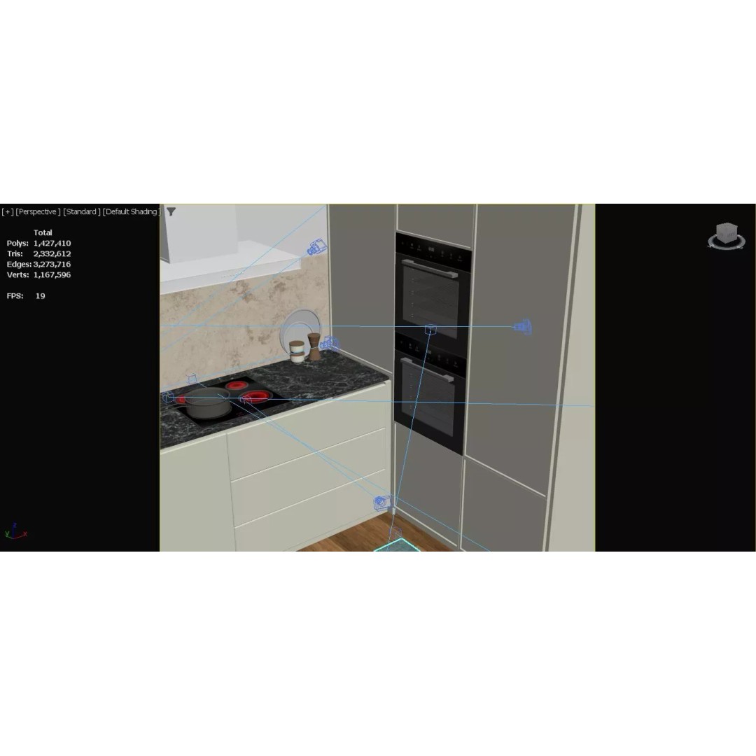 Modern Kitchen 3D Model – Elegant Interior Design, FBX & OBJ Formats - View 27